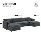 134*66 Chenille Modular Sectional Sofa