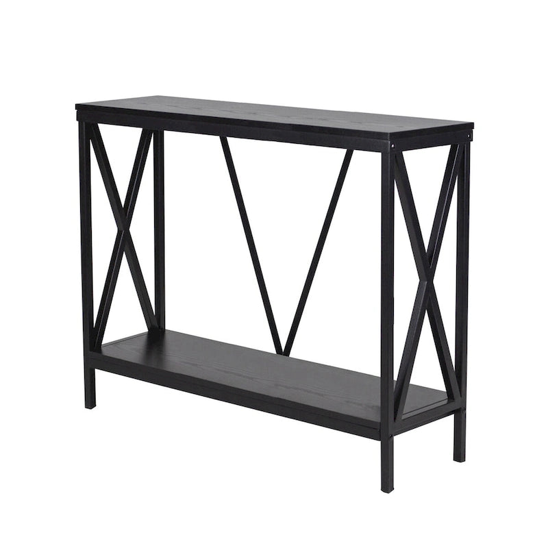 Meuble de support pour aquarium en acier noir Aquatic Fundamentals de 40/55 gallons avec cadre en X