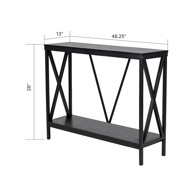 Meuble de support pour aquarium en acier noir Aquatic Fundamentals de 40/55 gallons avec cadre en X