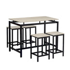 Ensemble de bar compact moderne en chêne 5 pièces