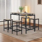 Ensemble de bar compact moderne en chêne 5 pièces