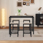 Ensemble de bar compact moderne en chêne 5 pièces
