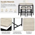Ensemble de bar compact moderne en chêne 5 pièces