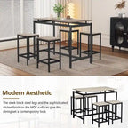 Ensemble de bar compact moderne en chêne 5 pièces