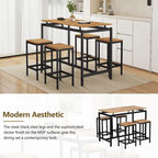 Ensemble de bar compact moderne en chêne 5 pièces
