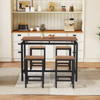 Ensemble de bar compact moderne en chêne 5 pièces