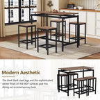 Ensemble de bar compact moderne en chêne 5 pièces