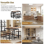 Ensemble de bar compact moderne en chêne 5 pièces