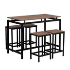 Ensemble de bar compact moderne en chêne 5 pièces