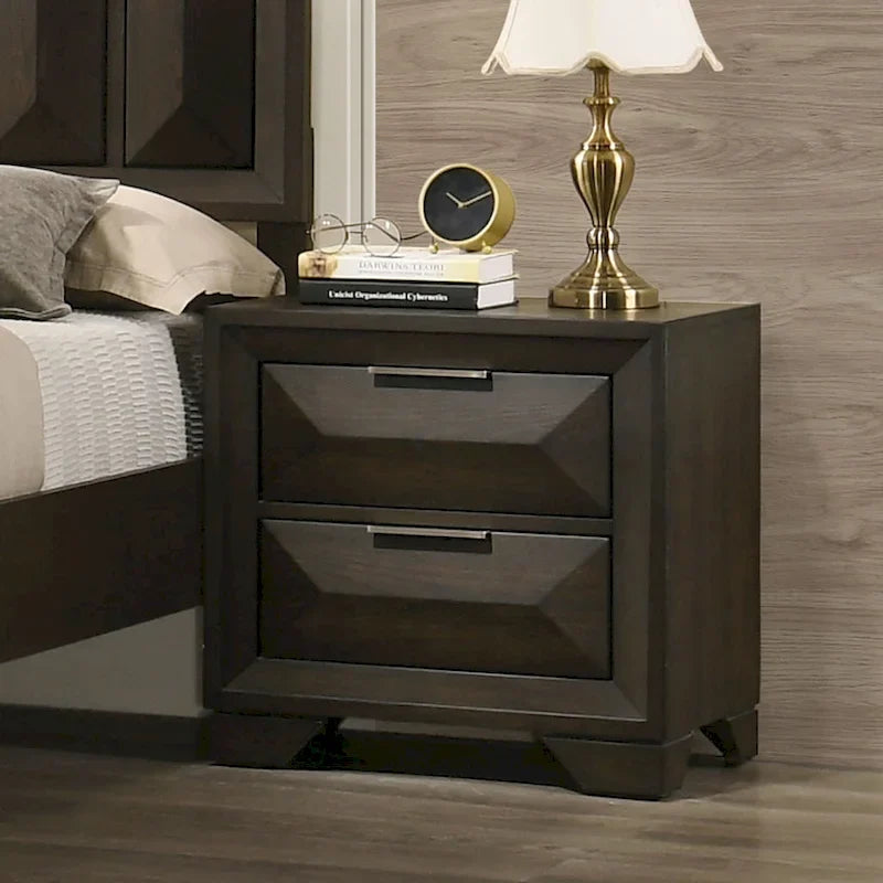 Furniture of America Uppon Transitional Espresso Wood 3-Piece Panel Bedroom Set