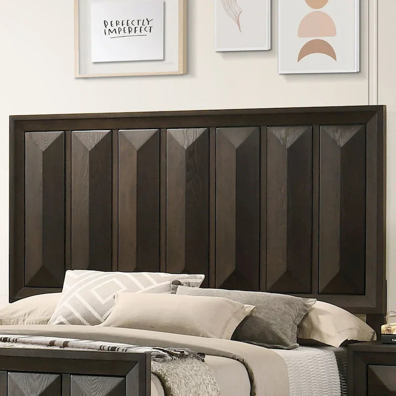 Furniture of America Uppon Transitional Espresso Wood 3-Piece Panel Bedroom Set