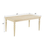 7-piece Dining Set, Turned-Leg Dining Table with 6 Tufted Chairs