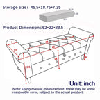 Banc de rangement capitonné à 62 boutons pour chambre à coucher, pouf moderne en tissu, banc de fenêtre, design à accoudoirs roulés pour chambre à coucher