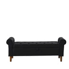 Banc de rangement capitonné à 62 boutons pour chambre à coucher, pouf moderne en tissu, banc de fenêtre, design à accoudoirs roulés pour chambre à coucher
