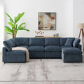 Canapé modulable en chenille en U convertible avec pouf