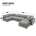 Canapé modulable en chenille en U convertible avec pouf