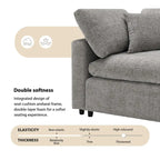 Canapé modulable en chenille en U convertible avec pouf