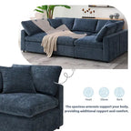 Canapé modulable en chenille en U convertible avec pouf