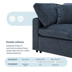 Canapé modulable en chenille en U convertible avec pouf