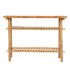 Table d'appoint en bambou à 2 étagères