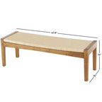 Wood Handmade Traditional Home Bench with Rope Wrapped Seat - Brown - Roche River Decor