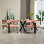 Chaises de salle à manger d'appoint modernes rembourrées en tissu chenille pour le salon (lot de 2)