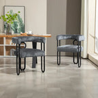 Chaises de salle à manger d'appoint modernes rembourrées en tissu chenille pour le salon (lot de 2)
