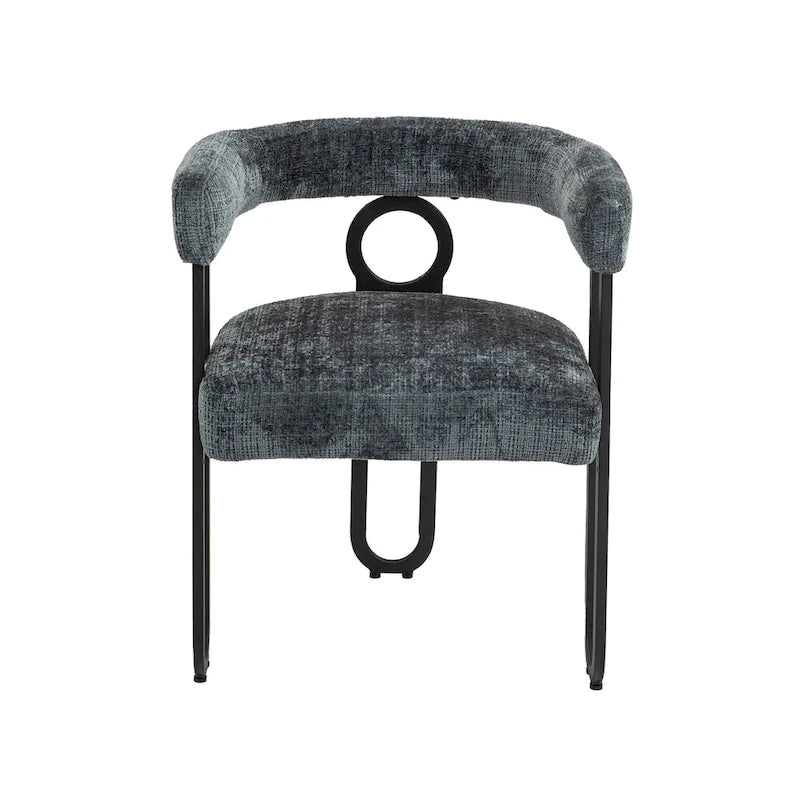 Chaises de salle à manger d'appoint modernes rembourrées en tissu chenille pour le salon (lot de 2)