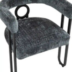 Chaises de salle à manger d'appoint modernes rembourrées en tissu chenille pour le salon (lot de 2)