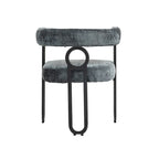 Chaises de salle à manger d'appoint modernes rembourrées en tissu chenille pour le salon (lot de 2)