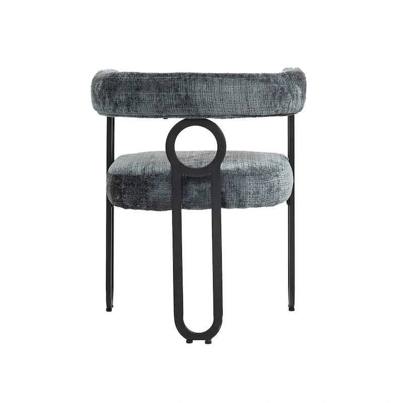 Chaises de salle à manger d'appoint modernes rembourrées en tissu chenille pour le salon (lot de 2)