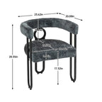 Chaises de salle à manger d'appoint modernes rembourrées en tissu chenille pour le salon (lot de 2)