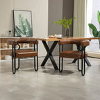 Chaises de salle à manger d'appoint modernes rembourrées en tissu chenille pour le salon (lot de 2)