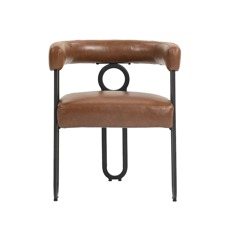 Chaises de salle à manger d'appoint modernes rembourrées en tissu chenille pour le salon (lot de 2)