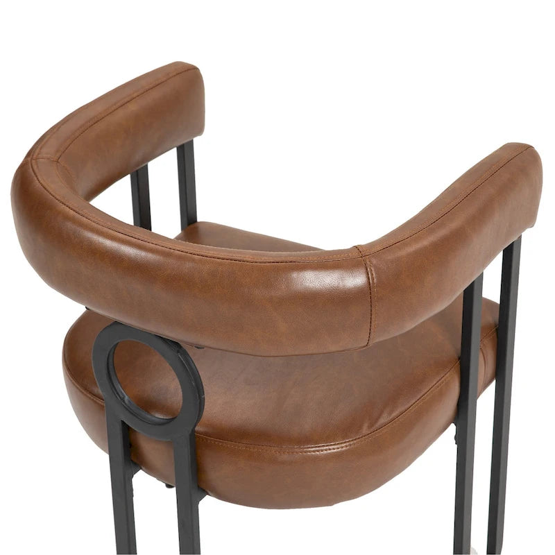 Chaises de salle à manger d'appoint modernes rembourrées en tissu chenille pour le salon (lot de 2)