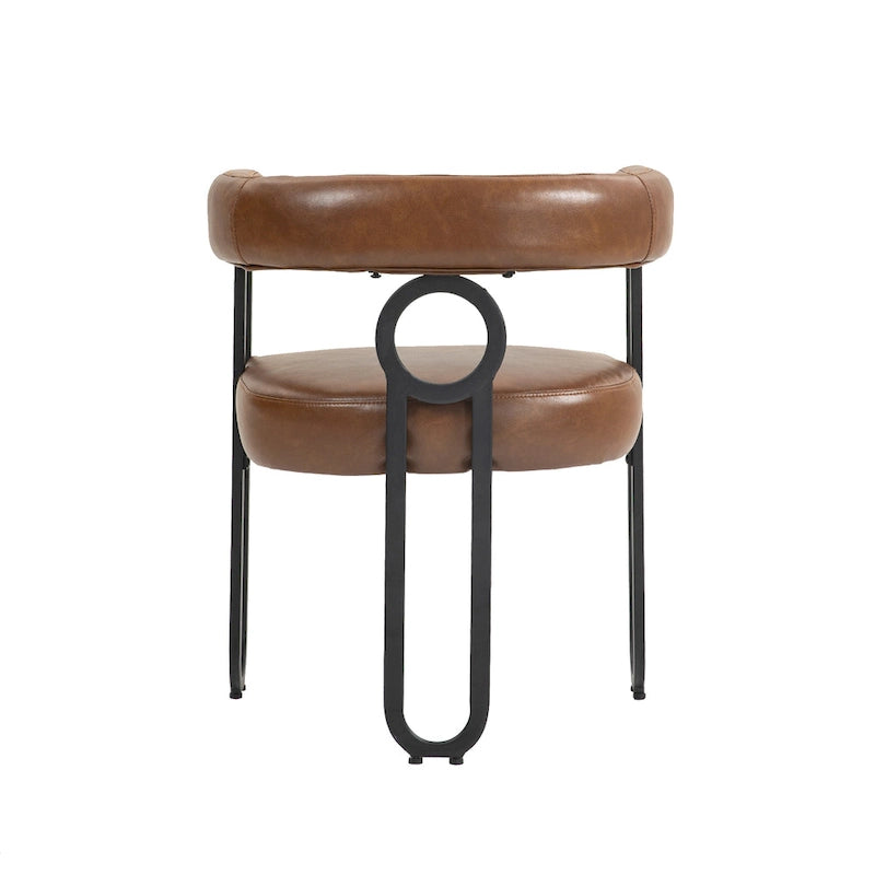 Chaises de salle à manger d'appoint modernes rembourrées en tissu chenille pour le salon (lot de 2)