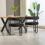 Chaises de salle à manger d'appoint modernes rembourrées en tissu chenille pour le salon (lot de 2)