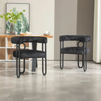 Chaises de salle à manger d'appoint modernes rembourrées en tissu chenille pour le salon (lot de 2)