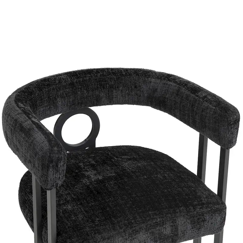 Chaises de salle à manger d'appoint modernes rembourrées en tissu chenille pour le salon (lot de 2)