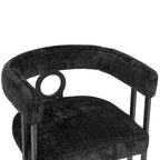 Chaises de salle à manger d'appoint modernes rembourrées en tissu chenille pour le salon (lot de 2)