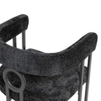 Chaises de salle à manger d'appoint modernes rembourrées en tissu chenille pour le salon (lot de 2)
