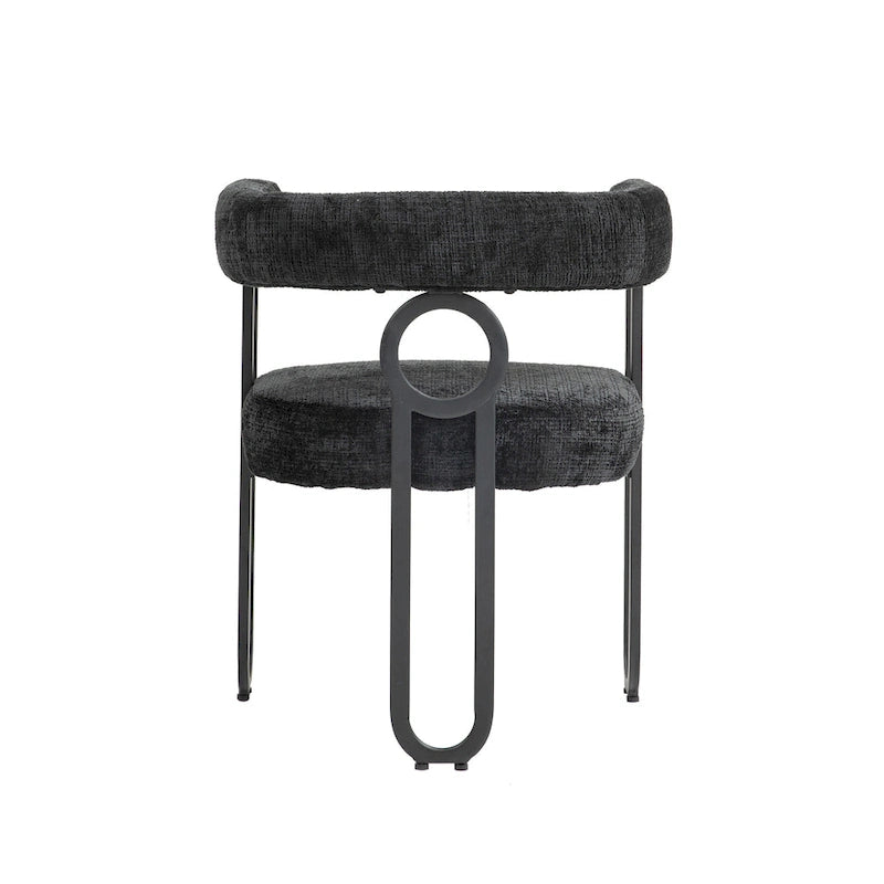 Chaises de salle à manger d'appoint modernes rembourrées en tissu chenille pour le salon (lot de 2)