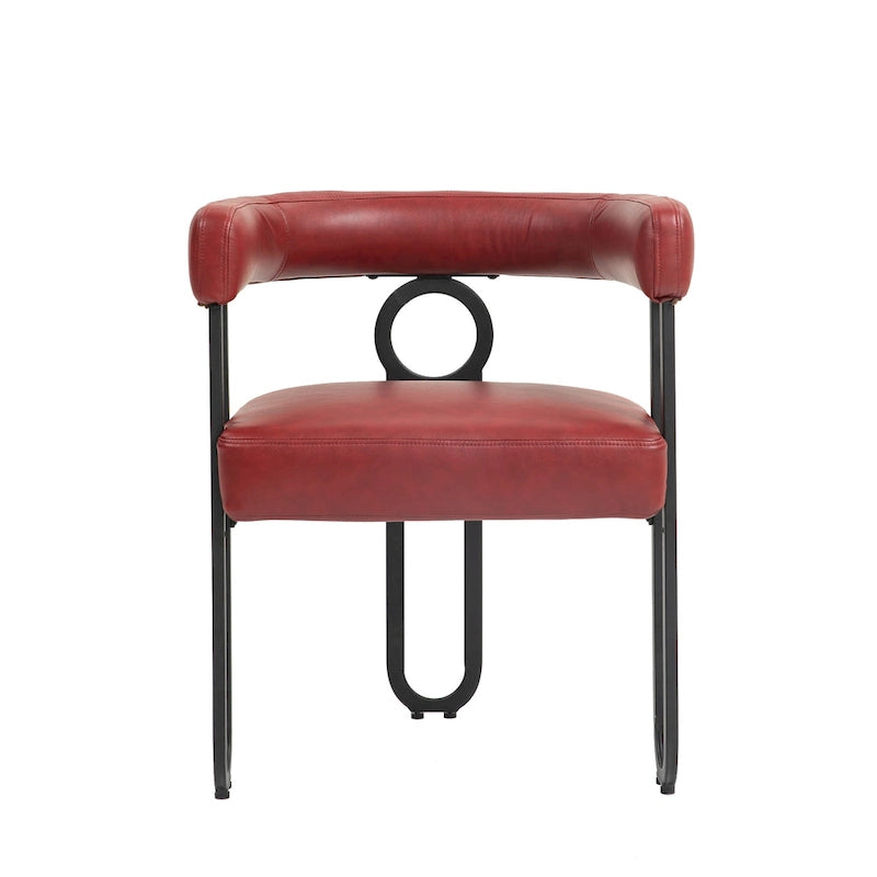 Chaises de salle à manger d'appoint modernes rembourrées en tissu chenille pour le salon (lot de 2)