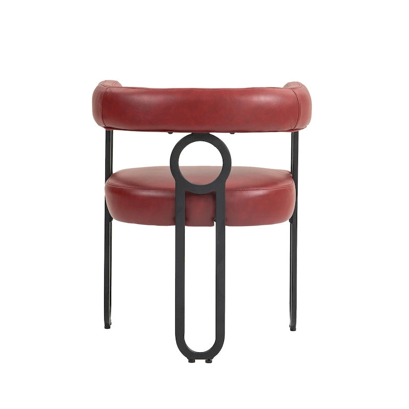 Chaises de salle à manger d'appoint modernes rembourrées en tissu chenille pour le salon (lot de 2)