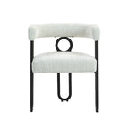 Chaises de salle à manger d'appoint modernes rembourrées en tissu chenille pour le salon (lot de 2)