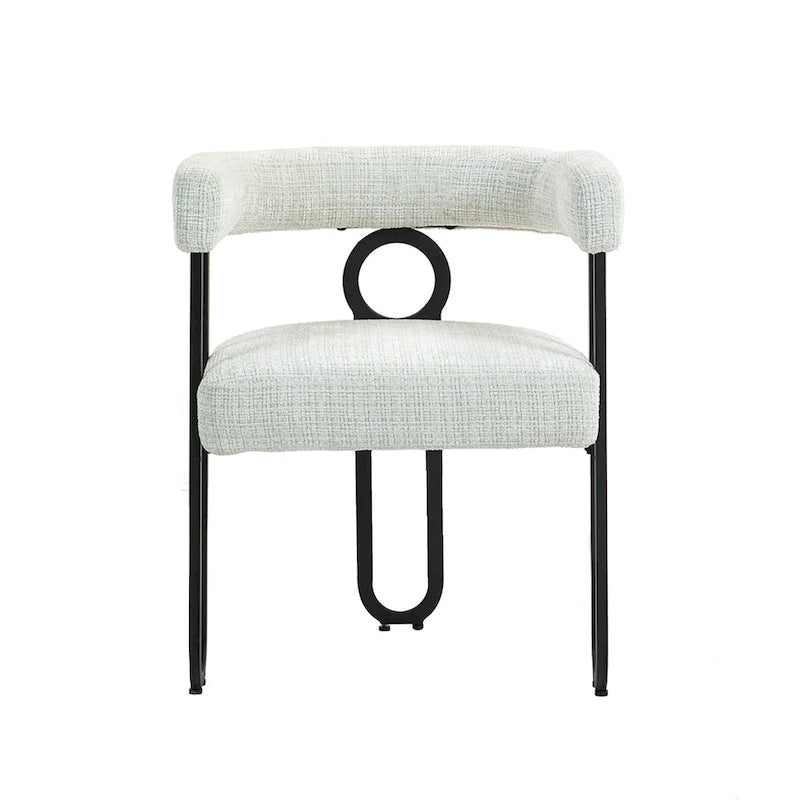 Chaises de salle à manger d'appoint modernes rembourrées en tissu chenille pour le salon (lot de 2)