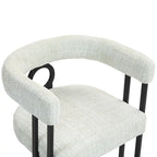 Chaises de salle à manger d'appoint modernes rembourrées en tissu chenille pour le salon (lot de 2)