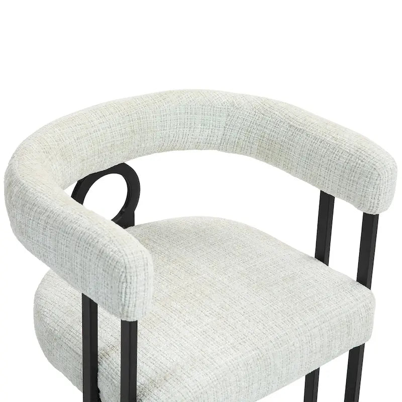Chaises de salle à manger d'appoint modernes rembourrées en tissu chenille pour le salon (lot de 2)