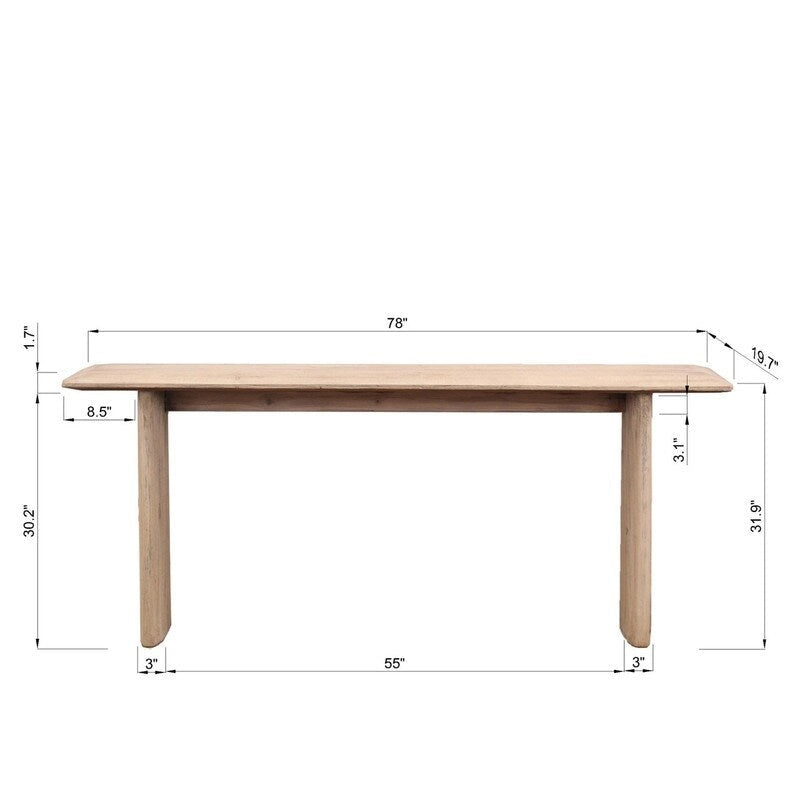 Console Atrani 78 po en bois patiné naturel