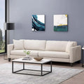 Comfy 3-Seat Sofa with Wooden Legs, Modern Style for Living Room and Study